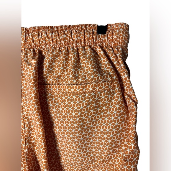 H&M Geometric Print Swim Shorts Orange White Size M - Picture 7 of 9